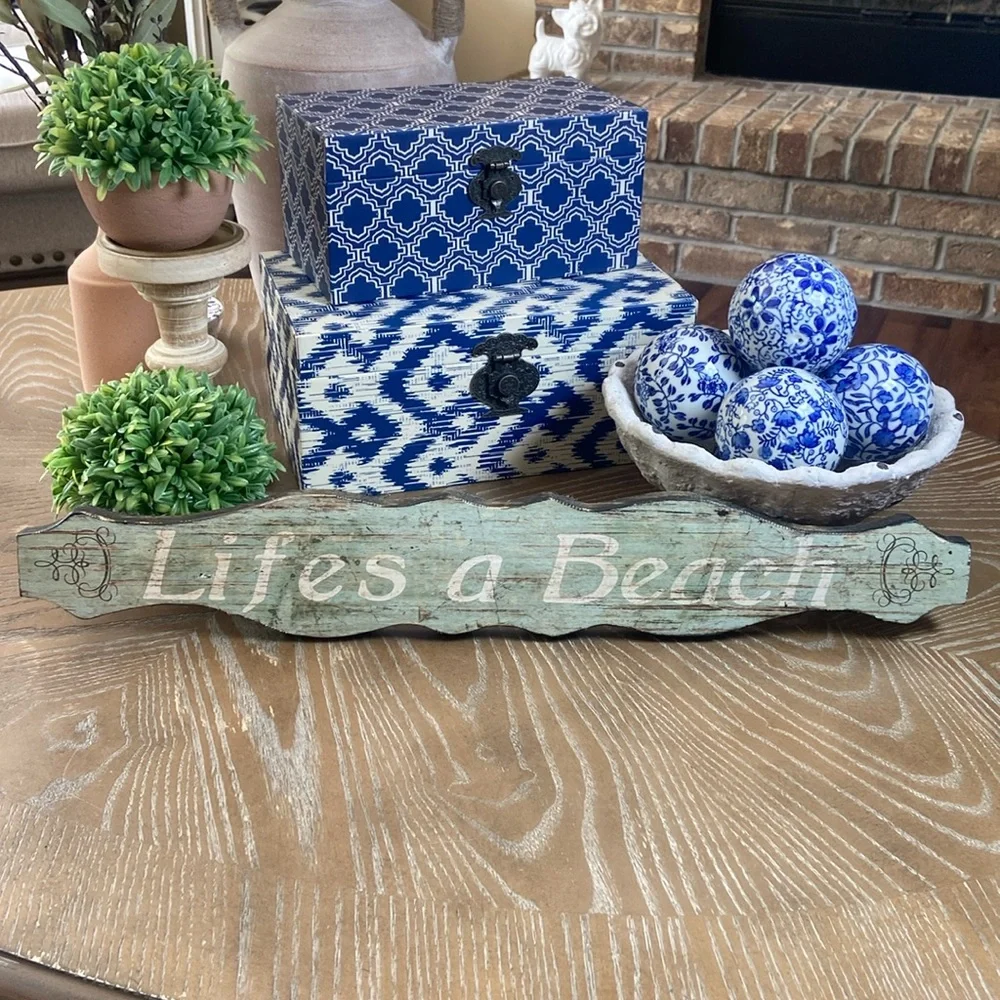 NEW! Coastal Life’s a Beach Distressed Wood Wall Sign - Picture 1 of 8